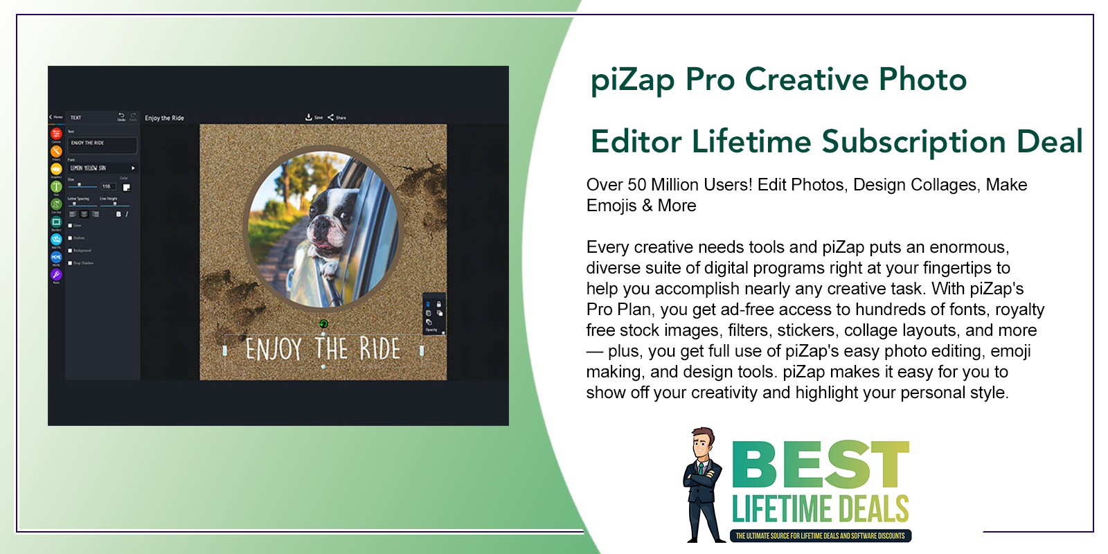 piZap Pro Creative Photo Editor Lifetime Subscription Deal Featured Image