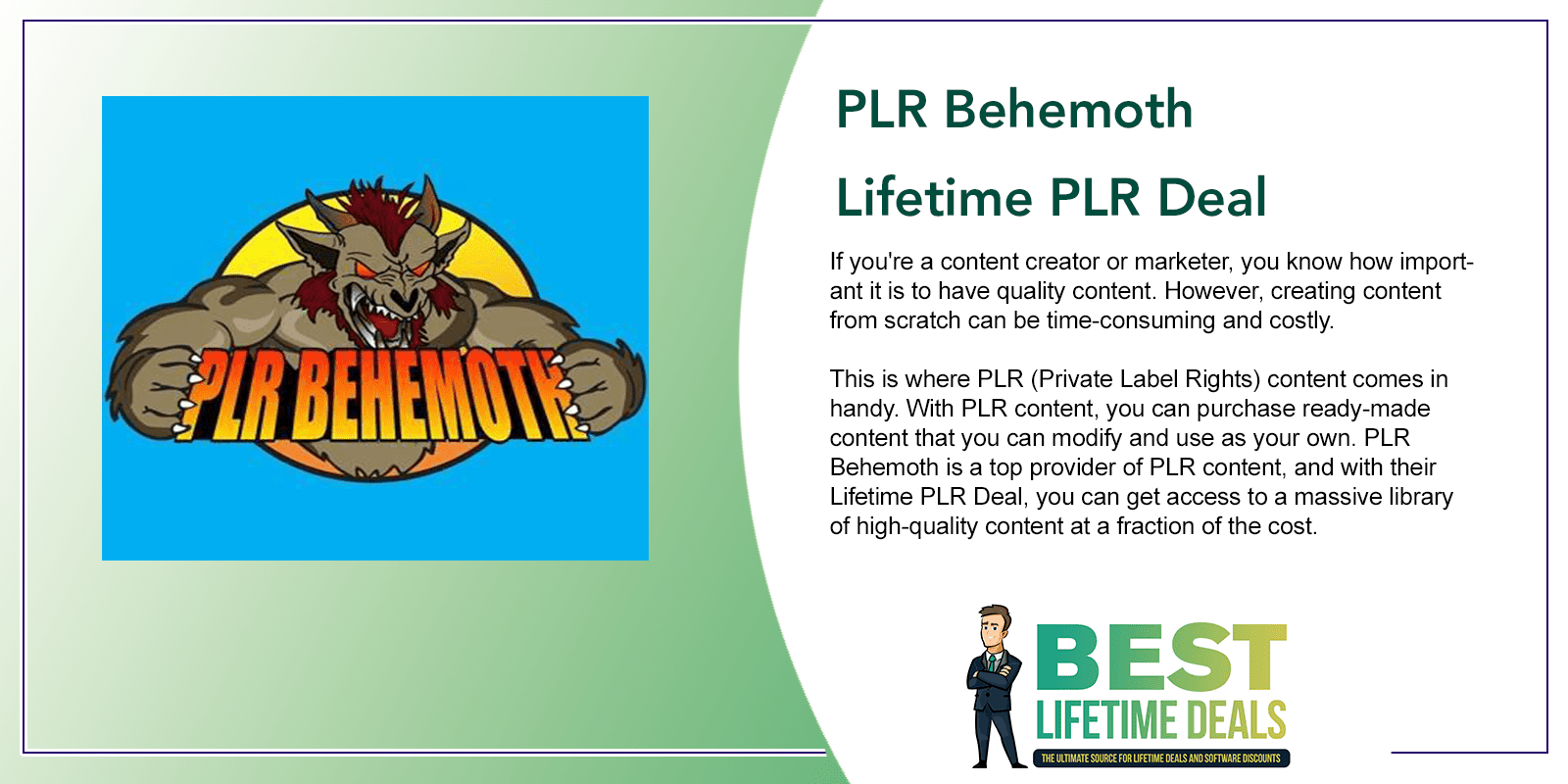 PLR Behemoth Lifetime PLR Deal Featured Image