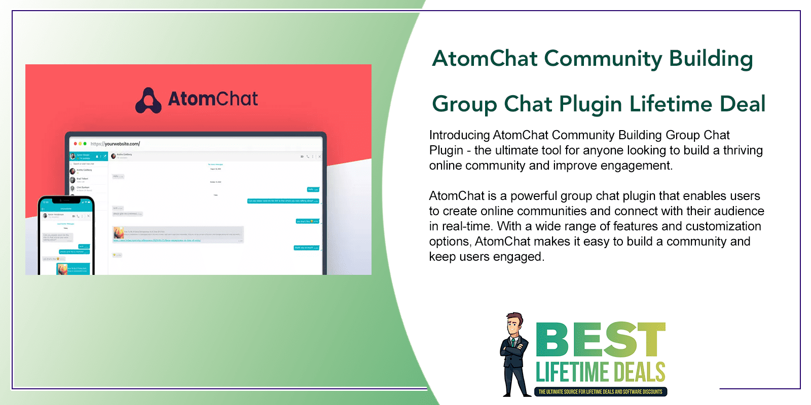 AtomChat Community Building Group Chat Plugin Lifetime Deal Featured Image