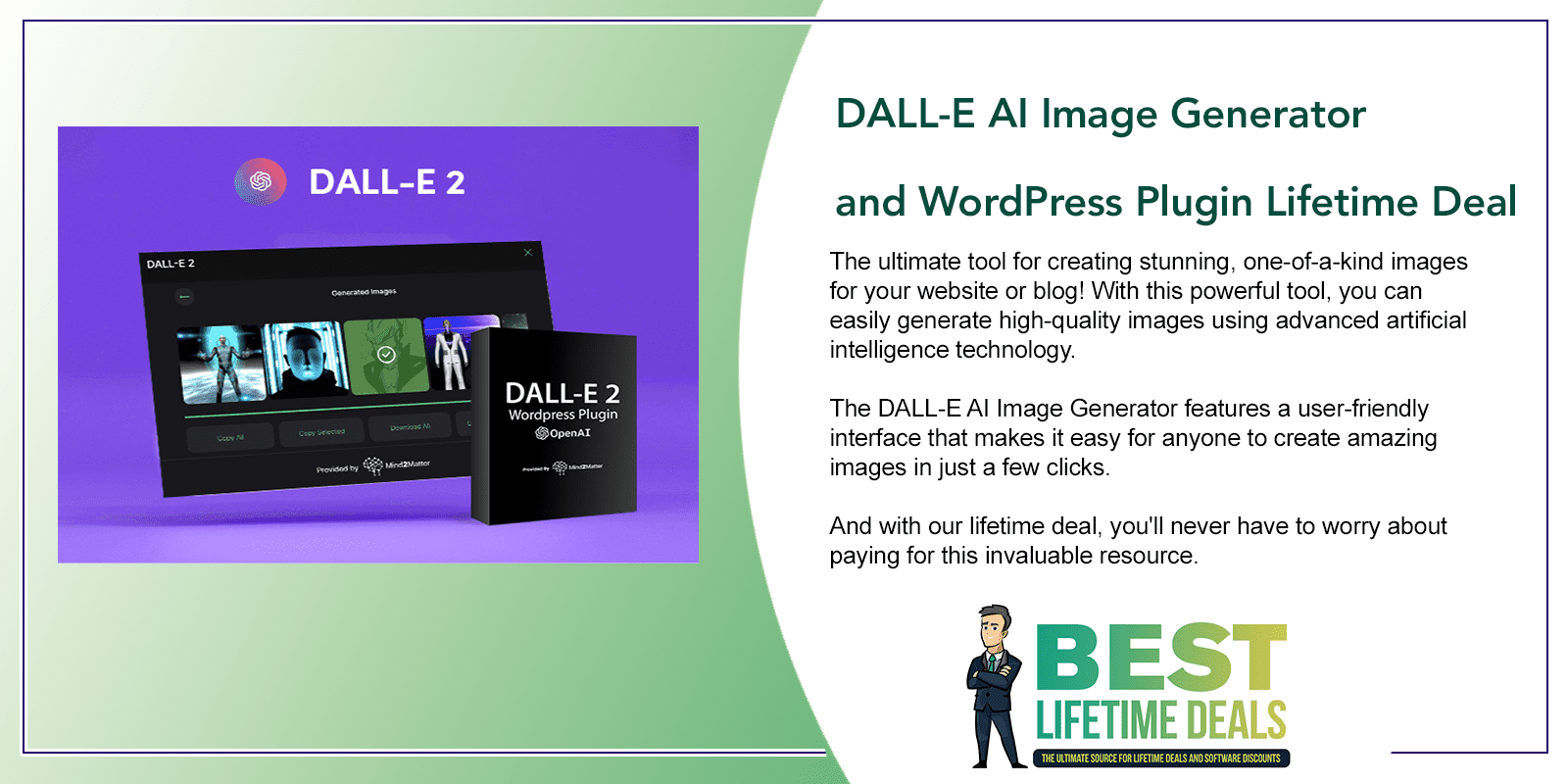 DALL E AI Image Generator and WordPress Plugin Lifetime Deal Featured Image