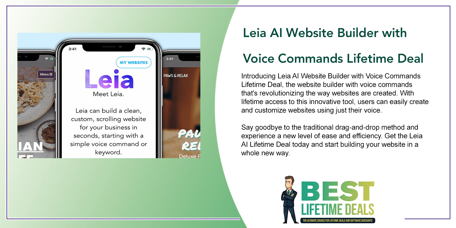 Leia AI Website Builder with Voice Commands Lifetime Deal Featured Image