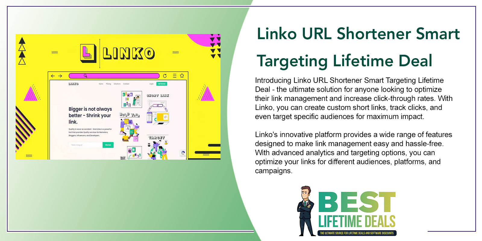 Linko URL Shortener Smart Targeting Lifetime Deal Featured Image