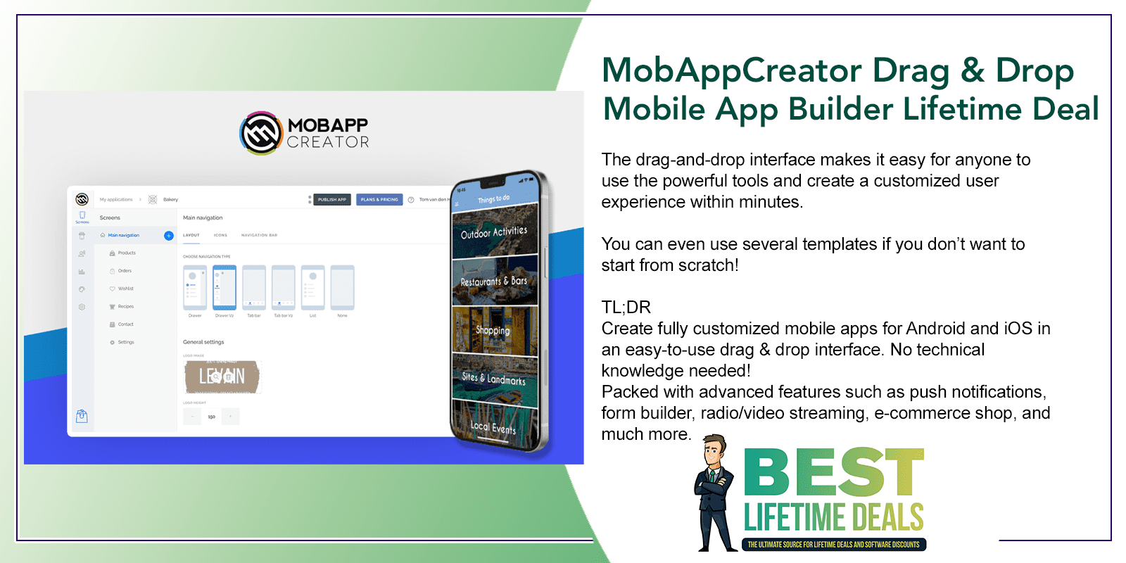 MobAppCreator Drag Drop Mobile App Builder Lifetime Deal