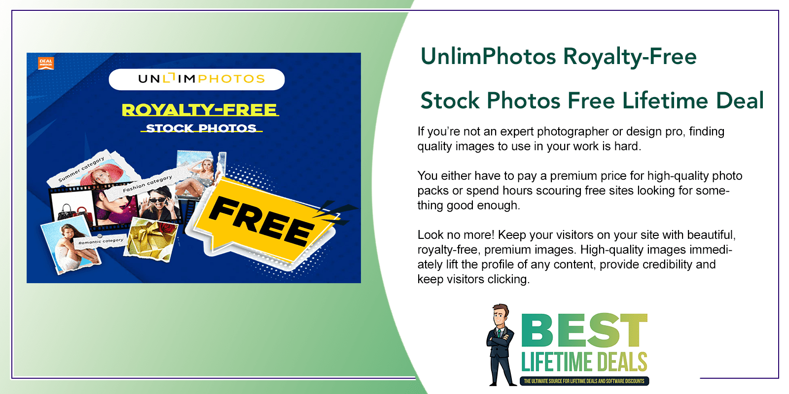 UnlimPhotos Royalty Free Stock Photos Free Lifetime Deal Featured Image