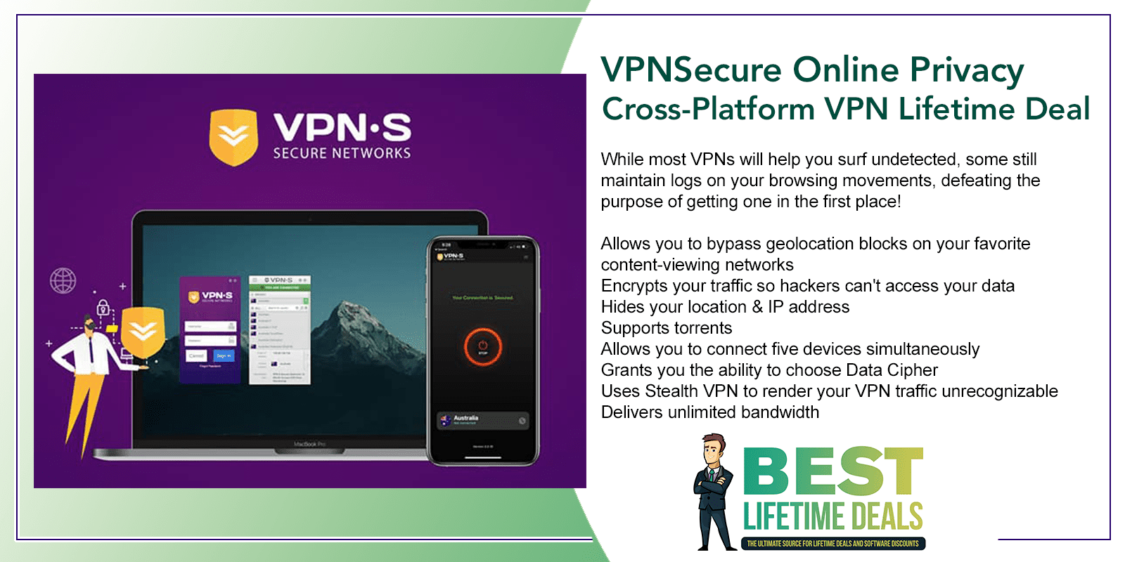 VPNSecure Online Privacy Cross Platform VPN Lifetime Deal