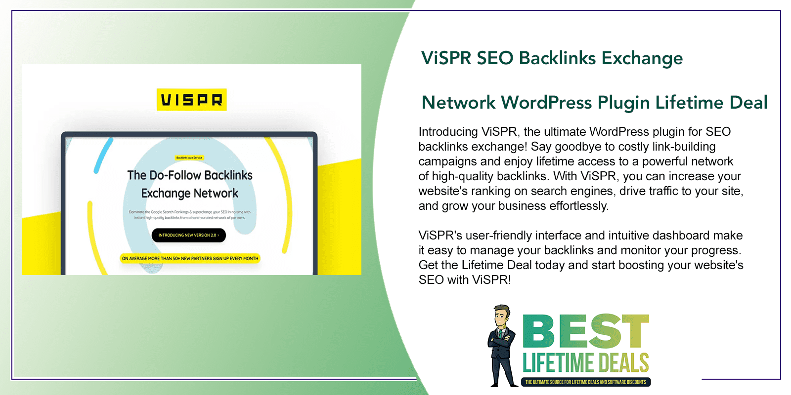 ViSPR SEO Backlinks Exchange Network WordPress Plugin Lifetime Deal Featured Image