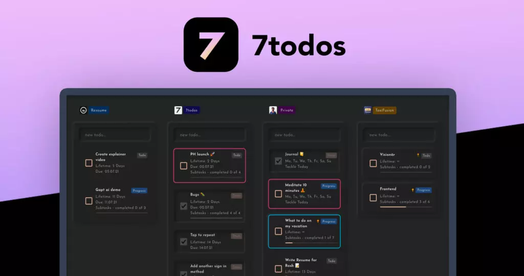 7todos Simple To-do Task Manager App Lifetime Subscription Deal