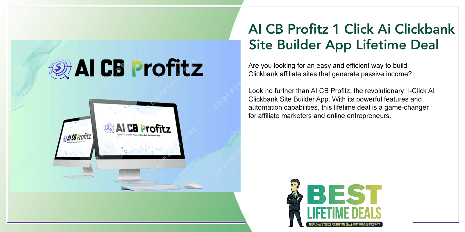 AI CB Profitz 1 Click Ai Clickbank Site Builder App Lifetime Deal