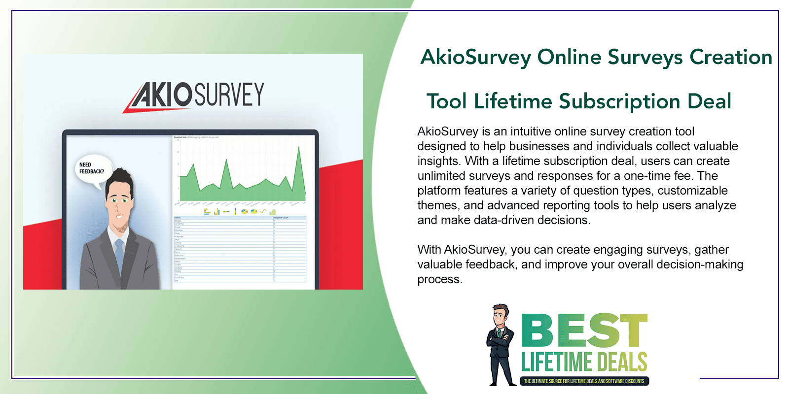 AkioSurvey Online Surveys Creation Tool Lifetime Subscription Deal Featured Image