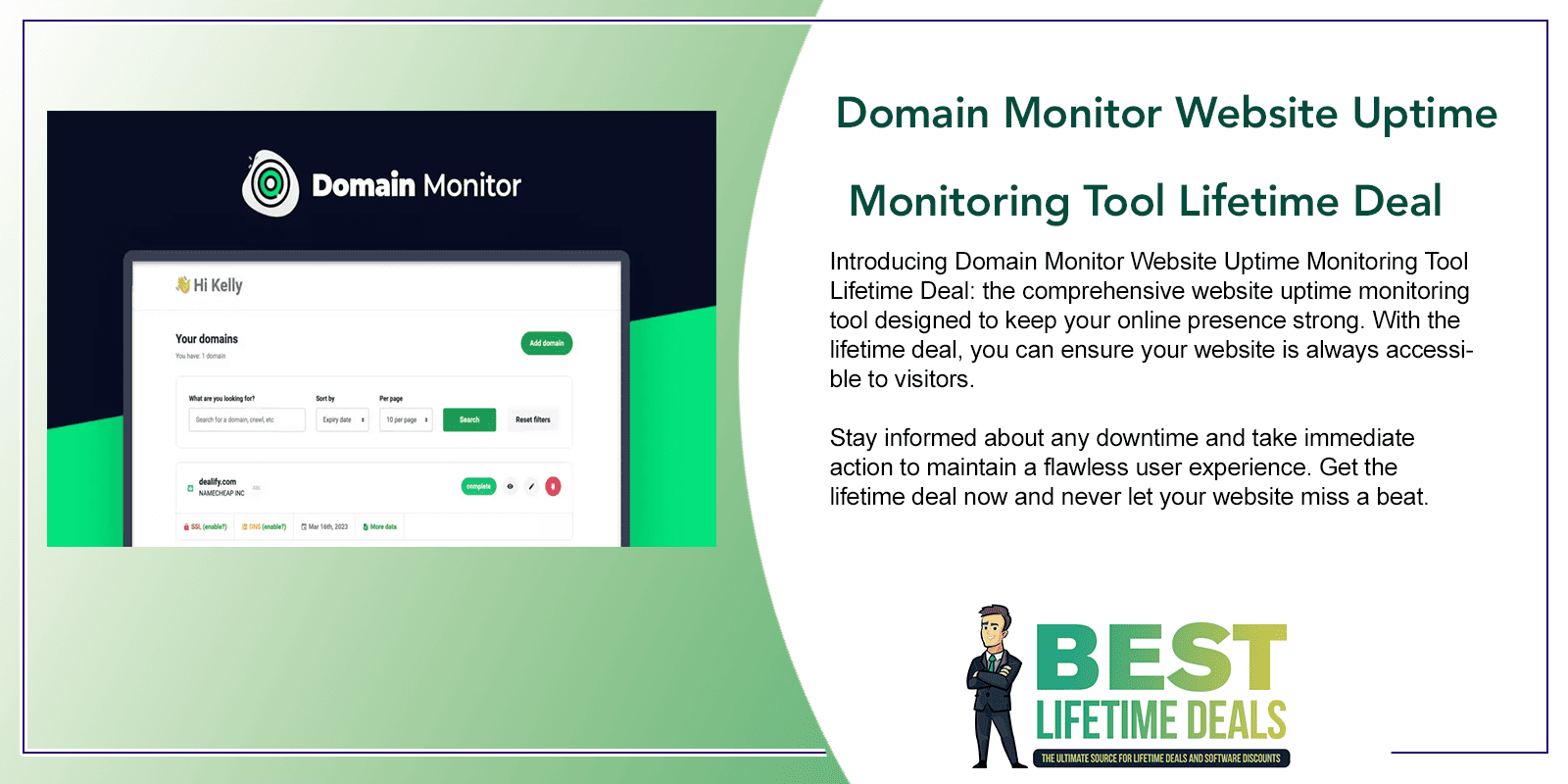 Domain Monitor Website Uptime Monitoring Tool Lifetime Deal Featured Image