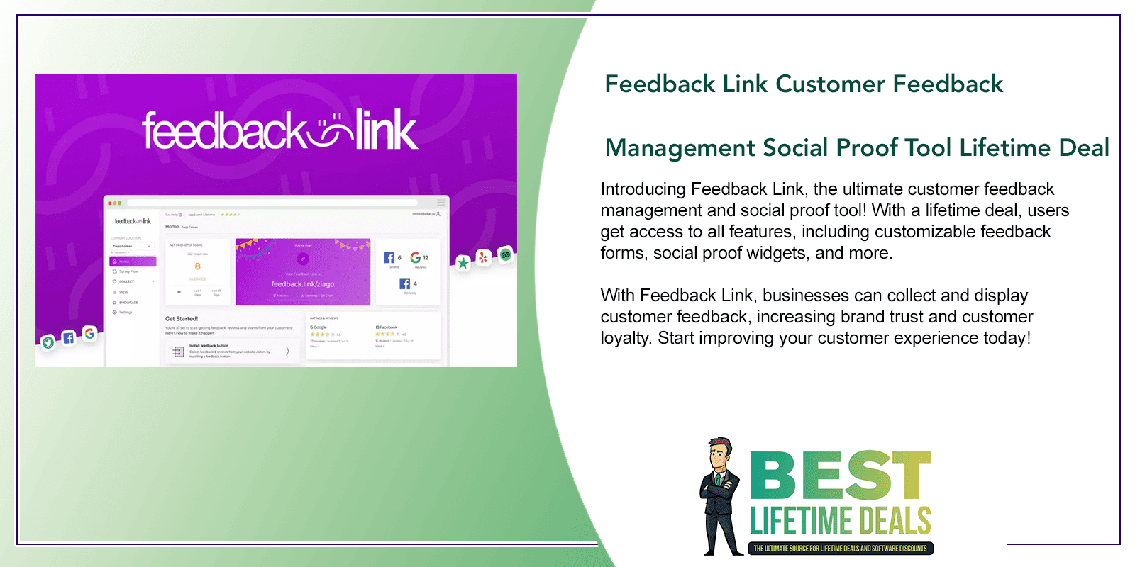 Feedback Link Customer Feedback Management Social Proof Tool Lifetime Deal Featured Image