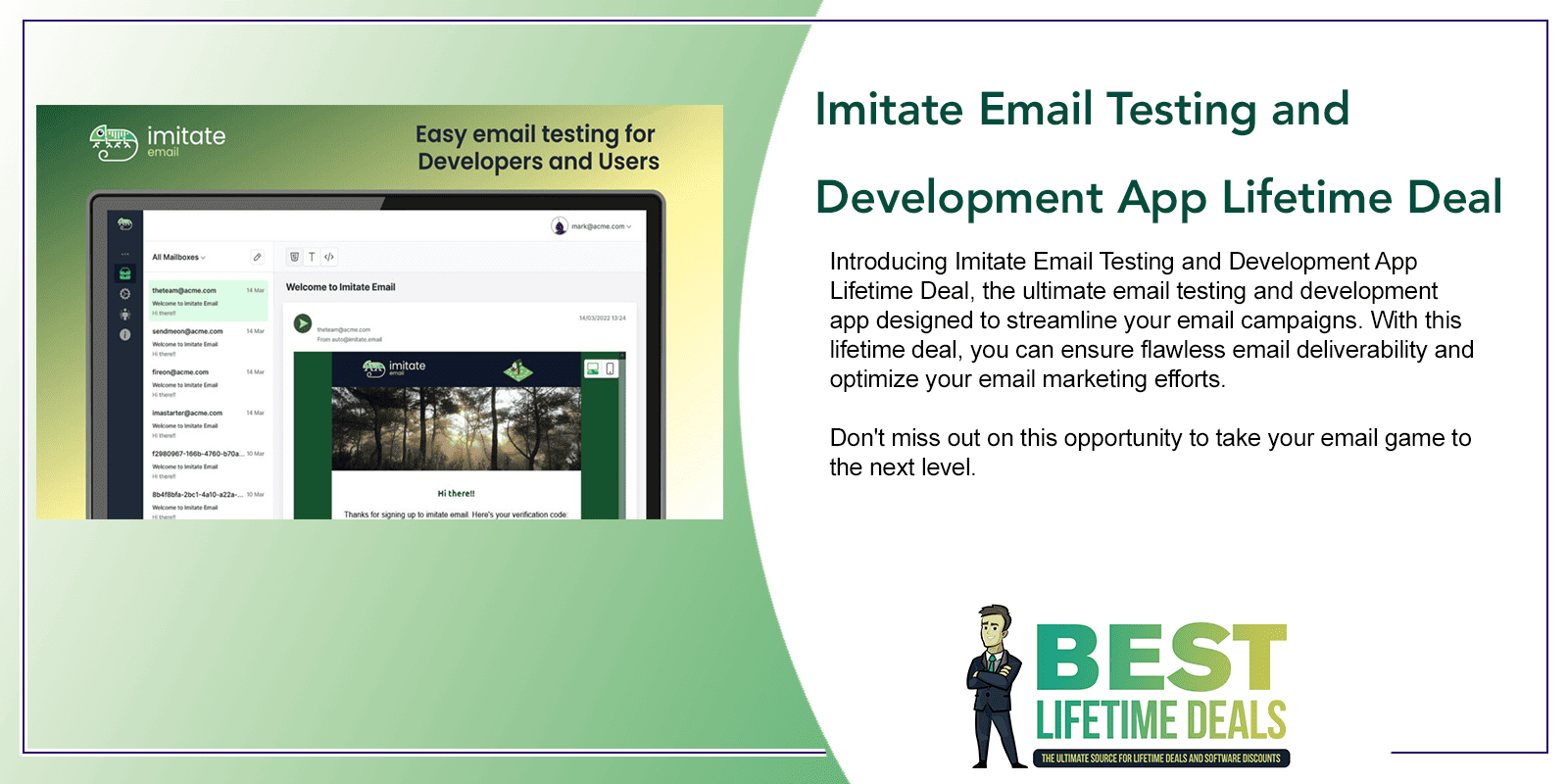Imitate Email Testing and Development App Lifetime Deal Featured Image