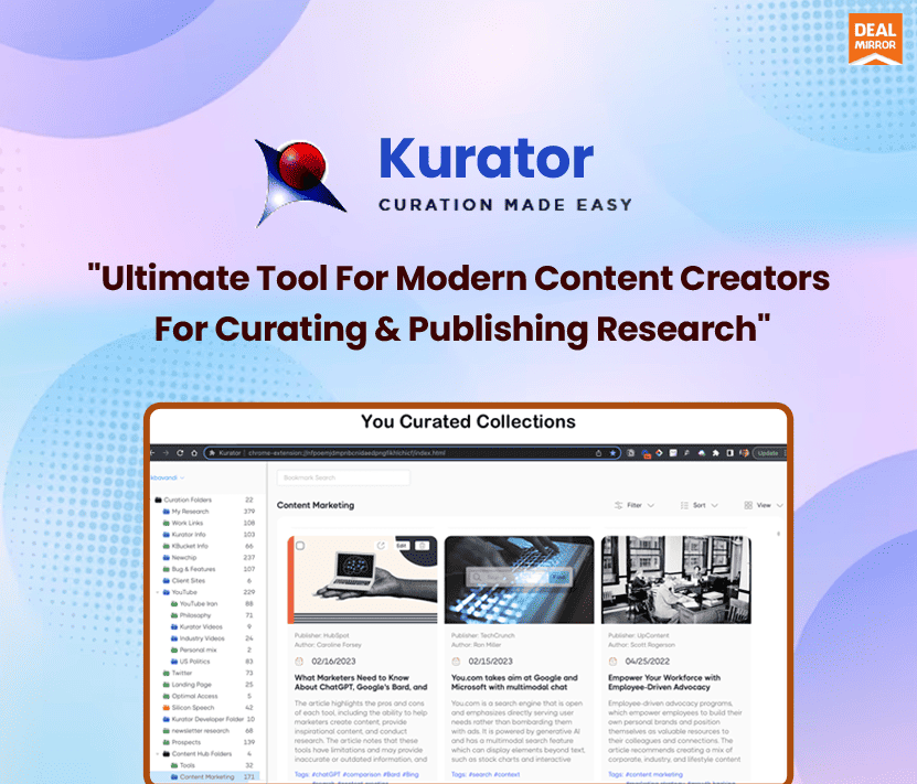 Kurator Ultimate Content Curation Tool Lifetime Deal