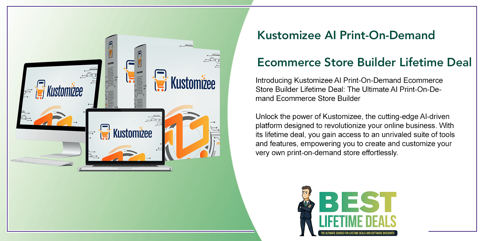 Kustomizee AI Print On Demand Ecommerce Store Builder Lifetime Deal Featured Image