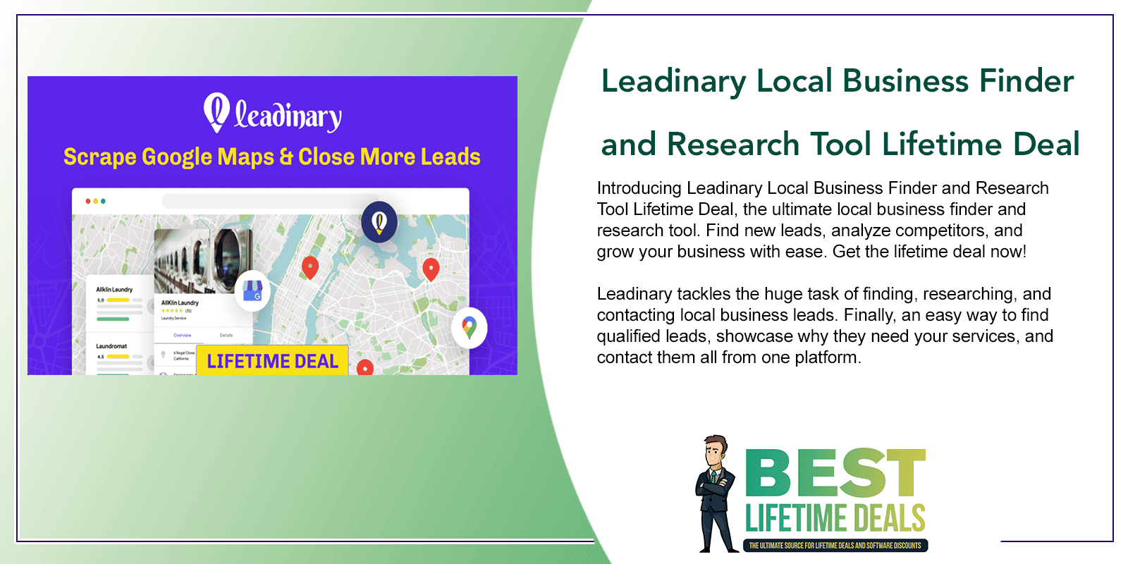 Leadinary Local Business Finder and Research Tool Lifetime Deal Featured Image