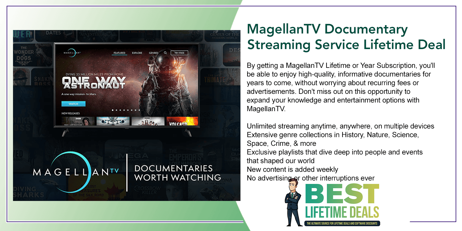 MagellanTV Documentary Streaming Service Lifetime Deal