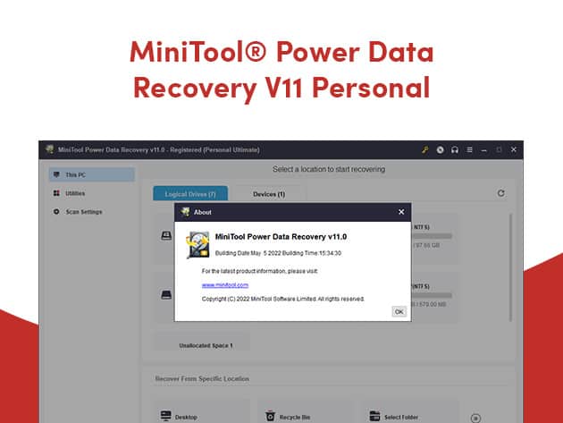 MiniTool Power Data Recovery Personal For Windows Lifetime Deal