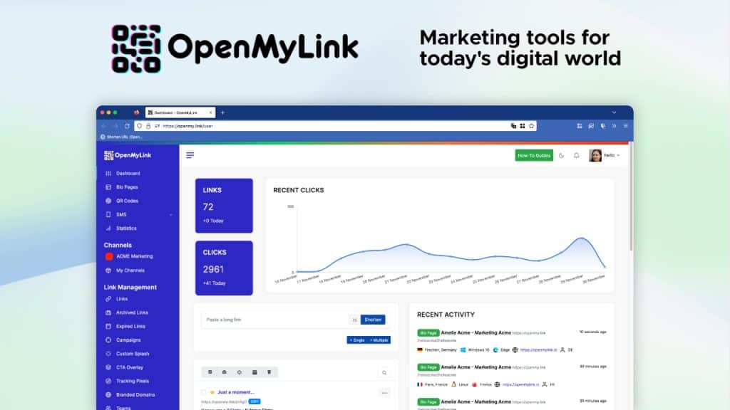 OpenMyLink Bio Profile Pages and URL Shortener Lifetime Deal
