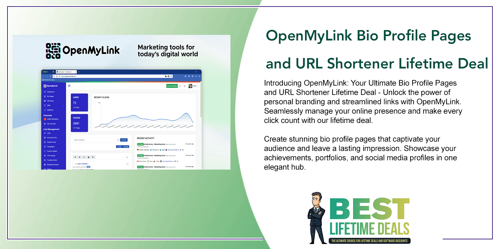 OpenMyLink Bio Profile Pages and URL Shortener Lifetime Deal Featured Image