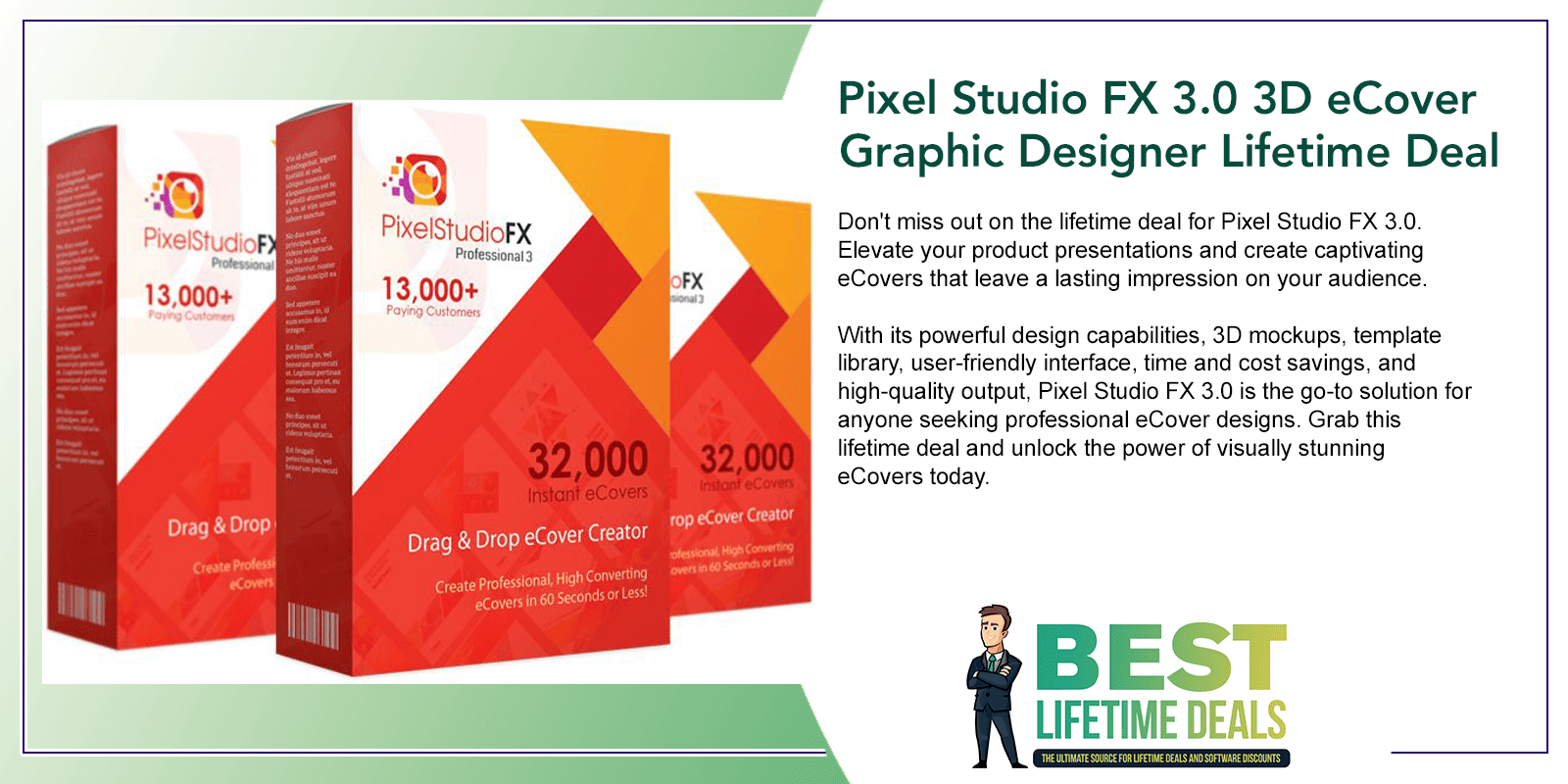 Pixel Studio FX 3.0 3D eCover Graphic Designer Lifetime Deal