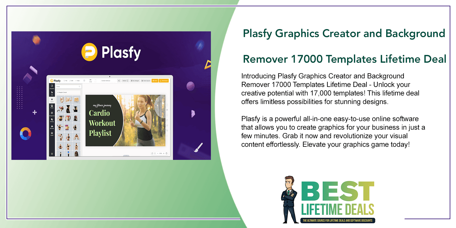 Plasfy Graphics Creator and Background Remover 17000 Templates Lifetime Deal Featured Image