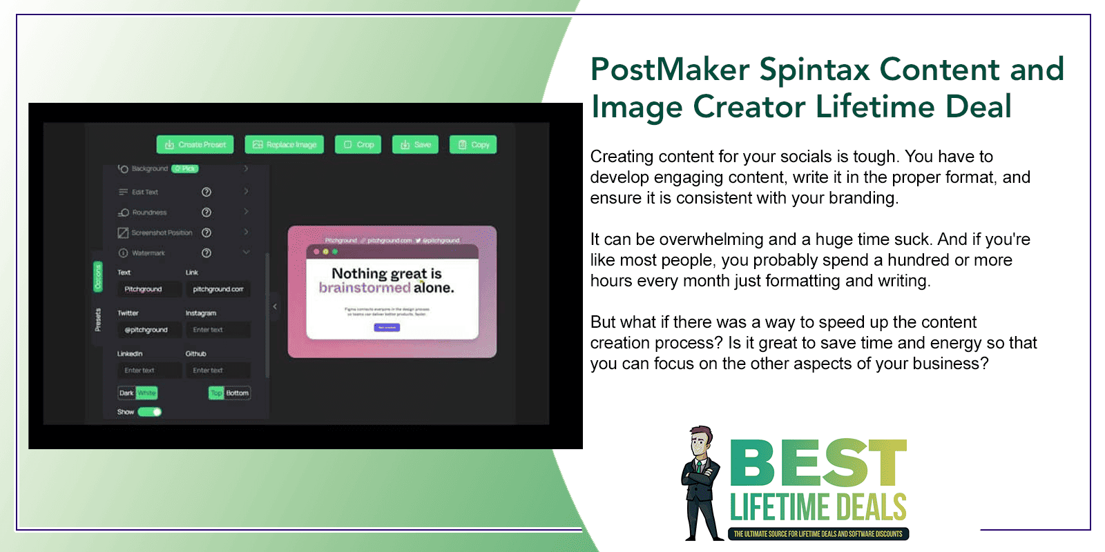 PostMaker Spintax Content and Image Creator Lifetime Deal