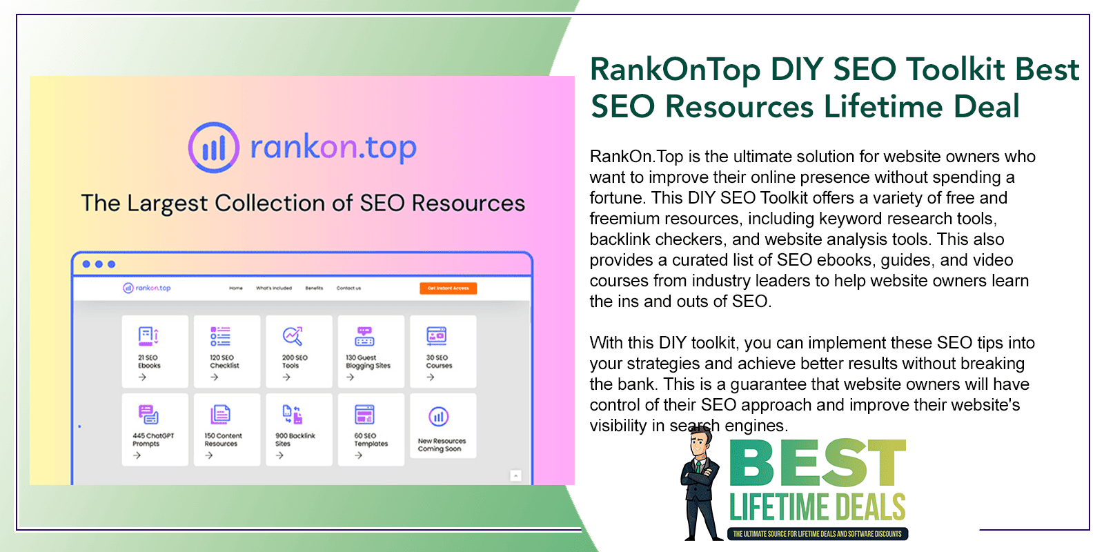 RankOnTop DIY SEO Toolkit Best SEO Resources Lifetime Deal