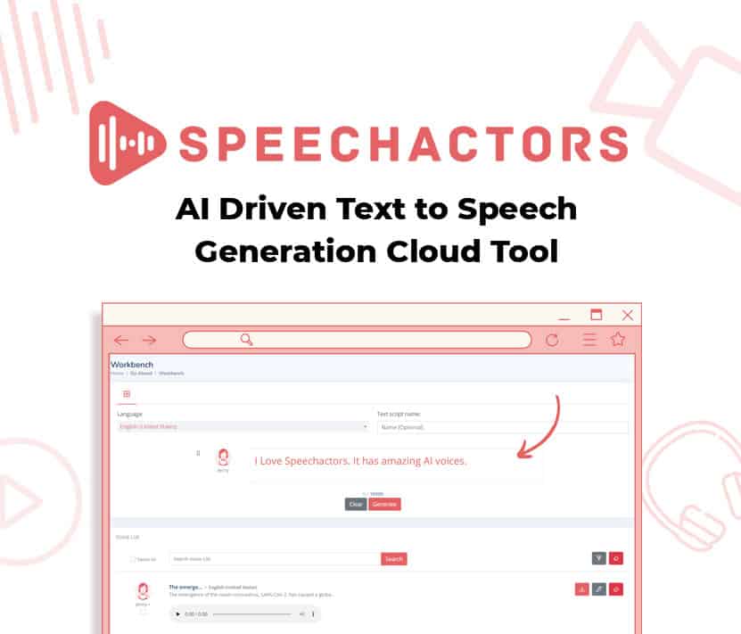 Speechactors Text to Speech AI Voice Generator Tool Lifetime Deal
