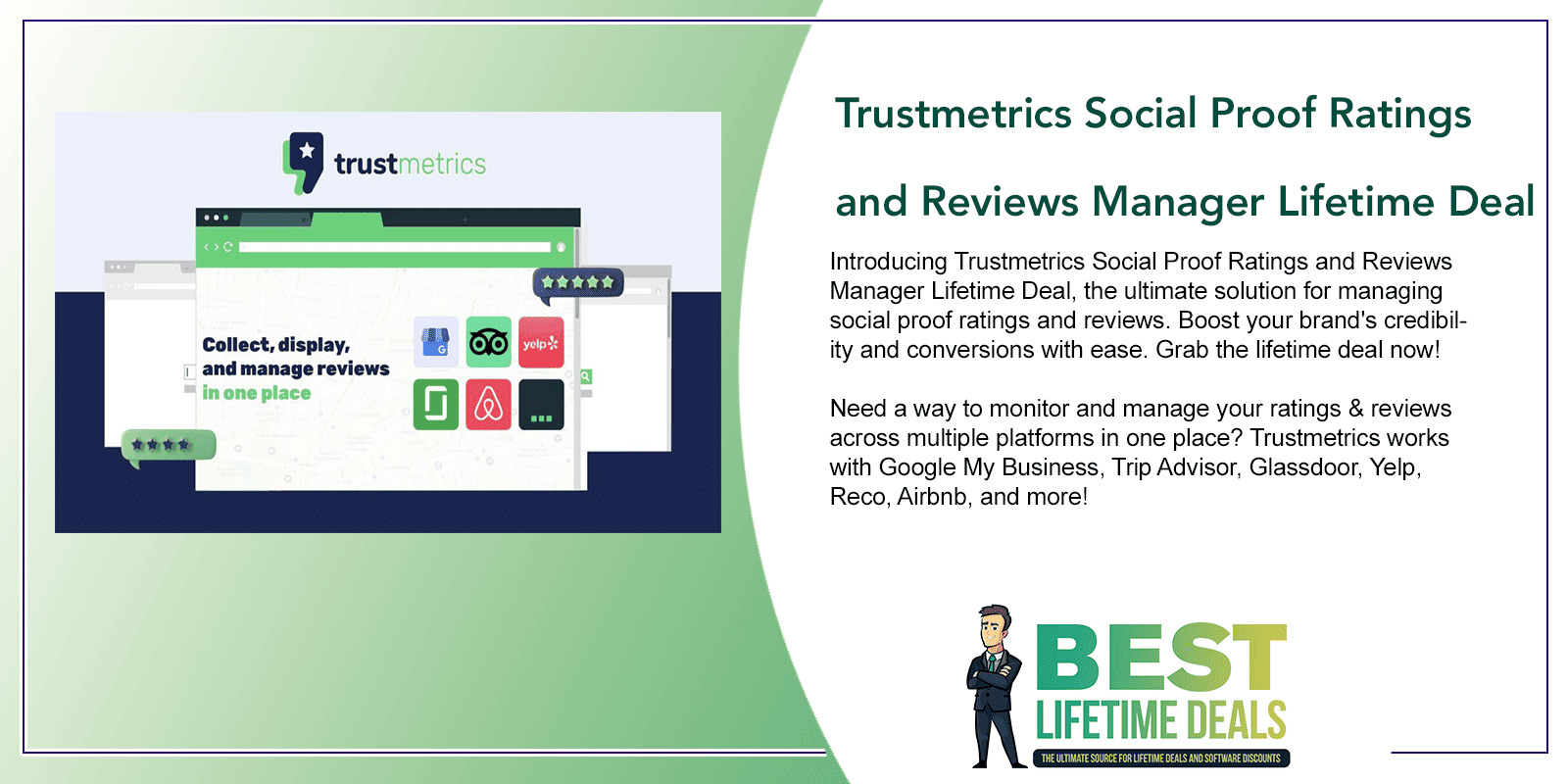 Trustmetrics Social Proof Ratings and Reviews Manager Lifetime Deal Featured Image