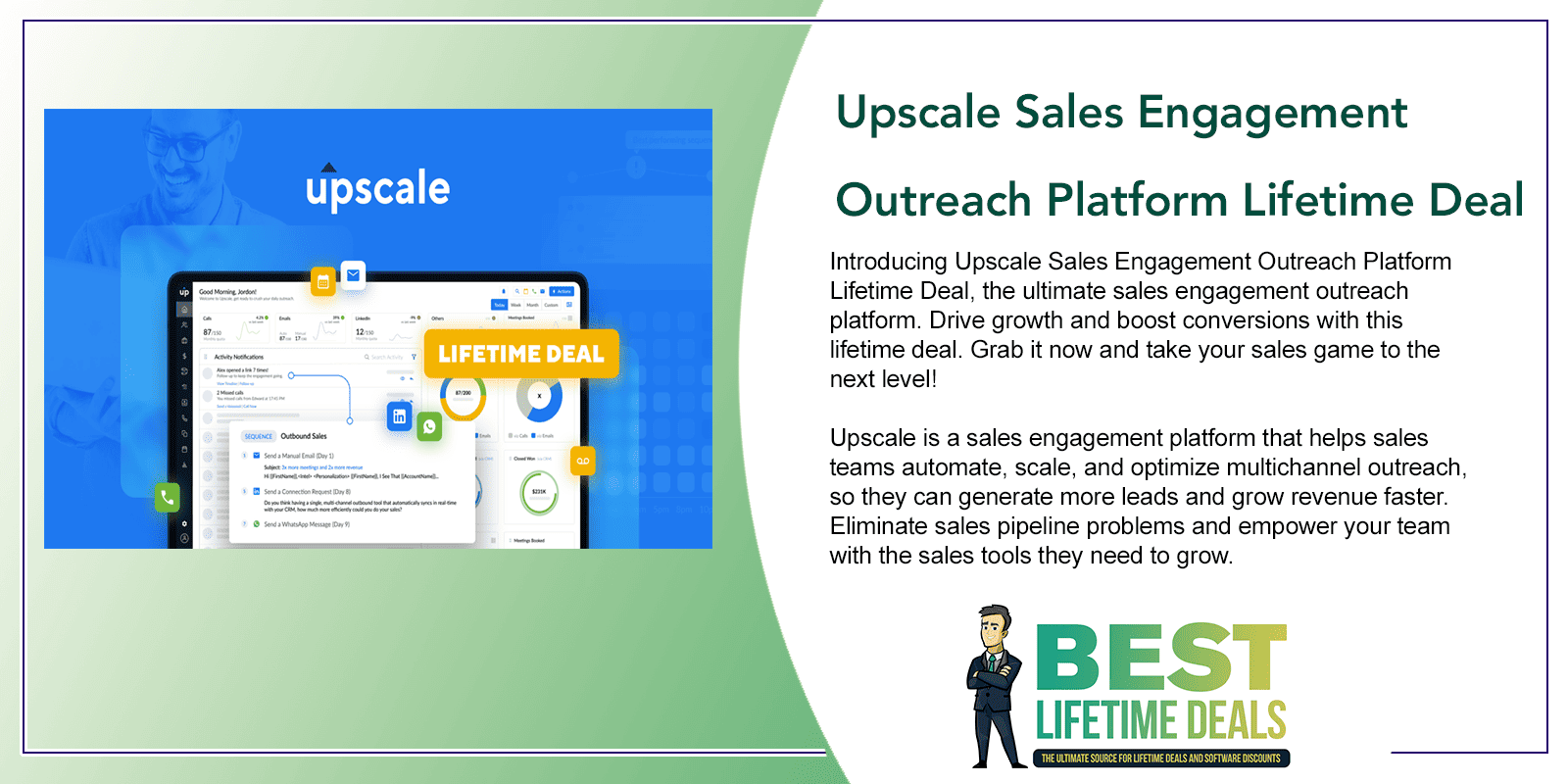 Upscale Sales Engagement Outreach Platform Lifetime Deal Featured Image