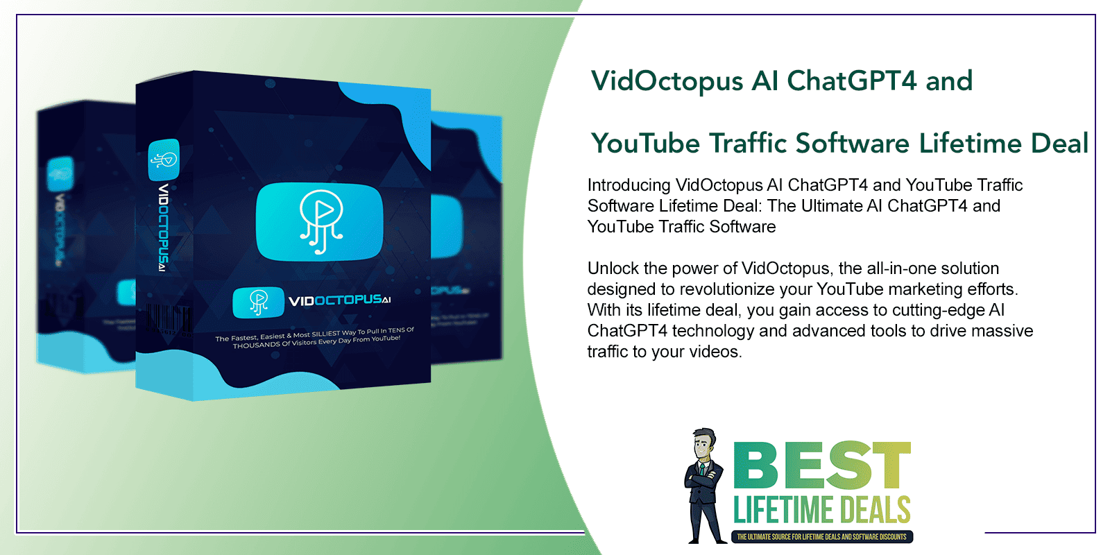 VidOctopus AI ChatGPT4 and YouTube Traffic Software Lifetime Deal Featured Image