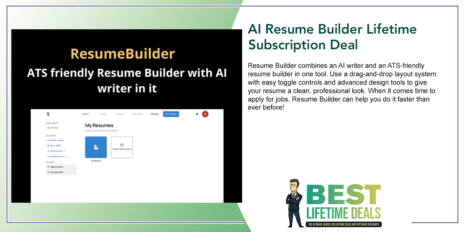 AI Resume Builder Lifetime Subscription Deal