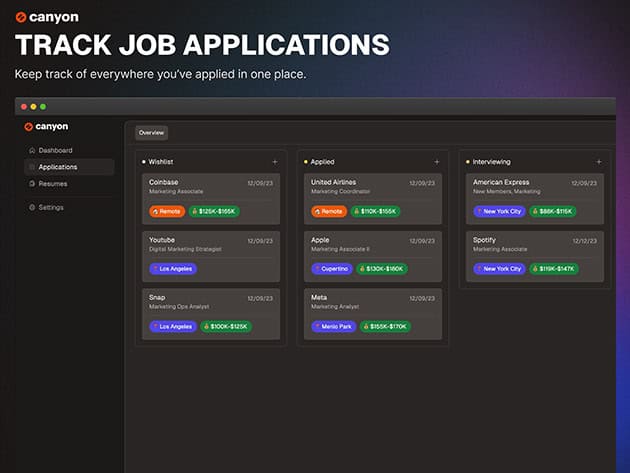 Canyon Pro Plan AI Resumé Builder Jobs Platform 3