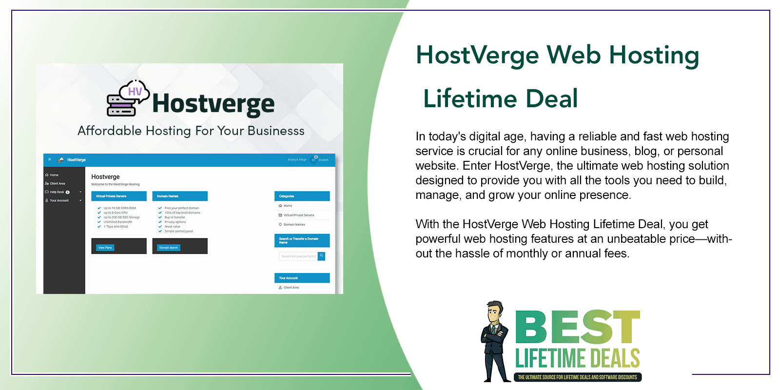 HostVerge Web Hosting Lifetime Deal Featured Image