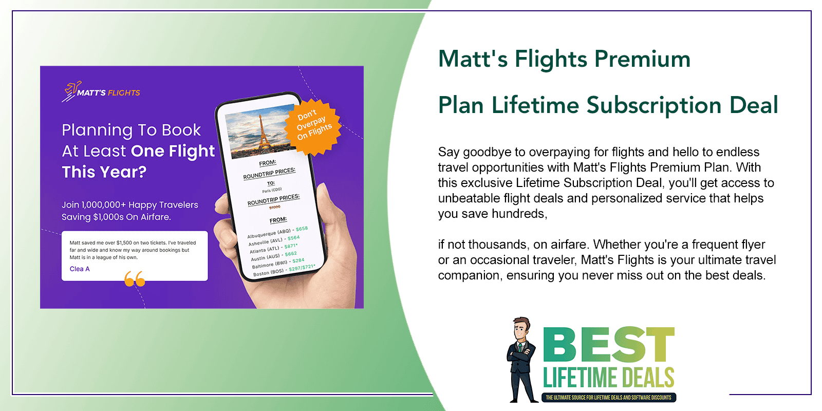 Matt's Flights Premium Plan Lifetime Subscription Deal Featured Image