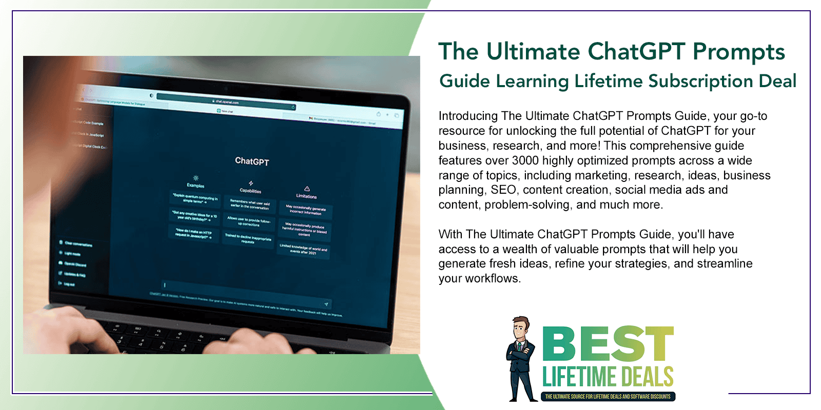 The Ultimate ChatGPT Prompts Guide Learning Lifetime Subscription Deal