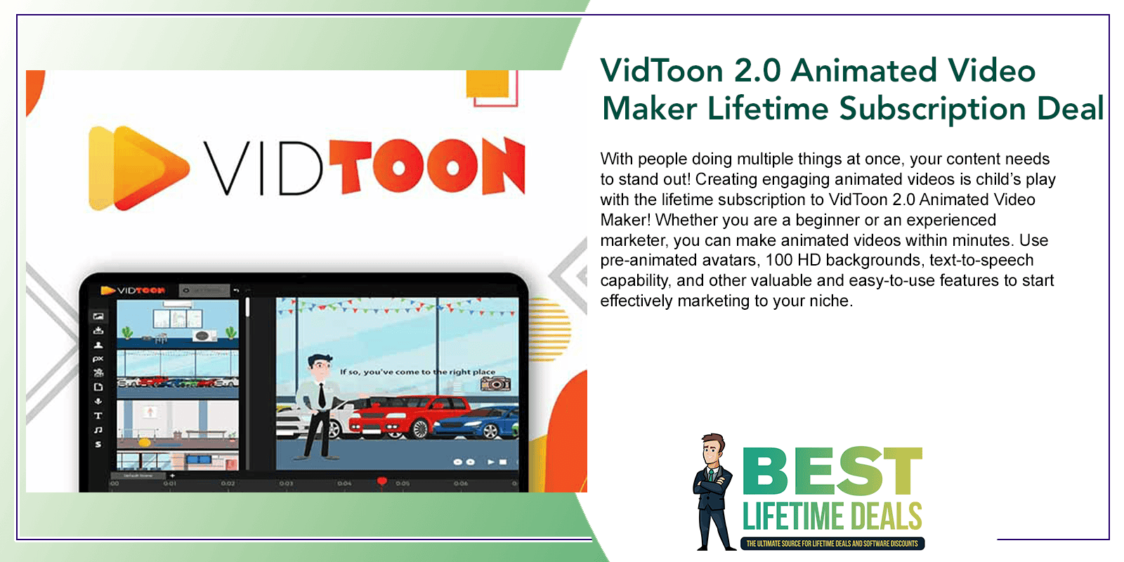 VidToon 2.0 Animated Video Maker Lifetime Subscription Deal