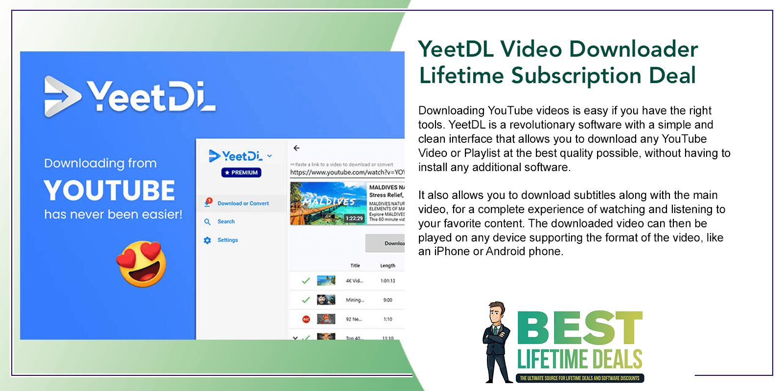 YeetDL Video Downloader Lifetime Subscription Deal