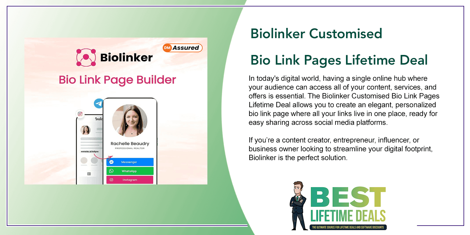 Biolinker Customised Bio Link Pages Lifetime Deal Featured Image