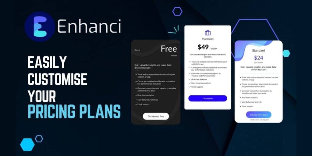 Enhanci No Code Pricing Page Creation Tool