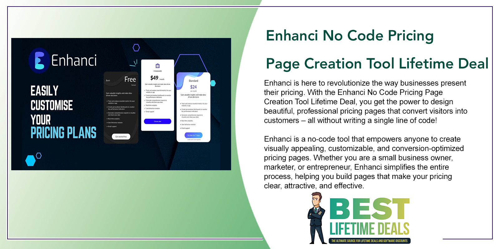 Enhanci No Code Pricing Page Creation Tool Lifetime Deal Featured Image