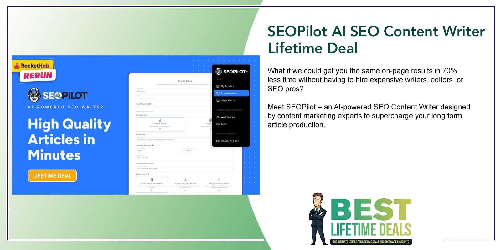 SEOPilot AI SEO Content Writer Lifetime Deal