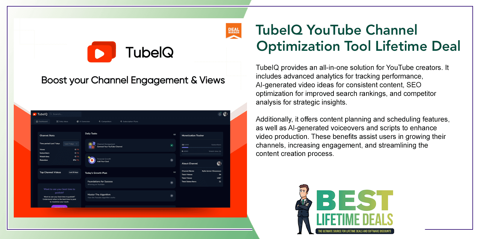 TubeIQ YouTube Channel Optimization Tool Lifetime Deal