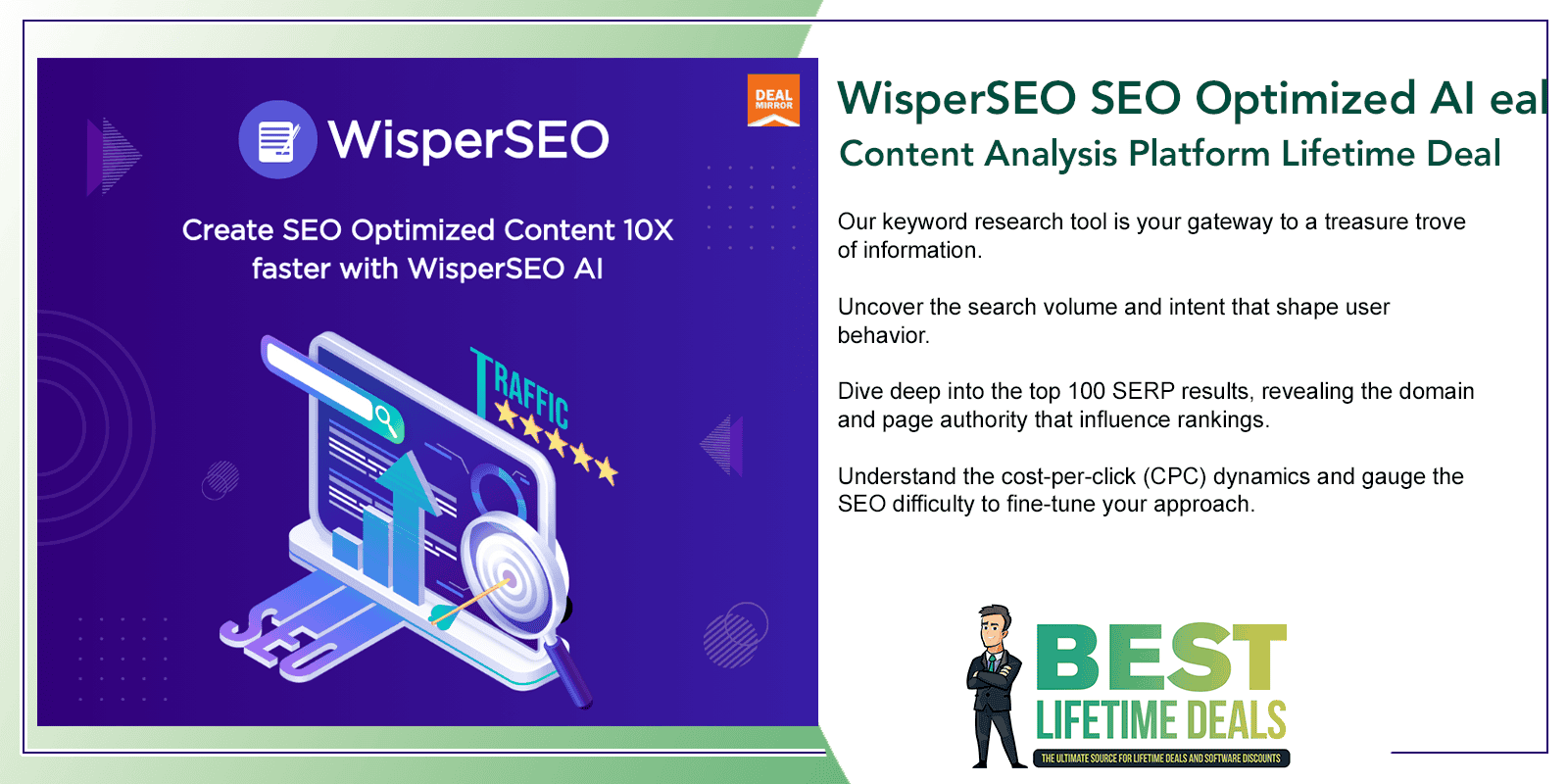 WisperSEO SEO Optimized AI Content Analysis Platform Lifetime Deal