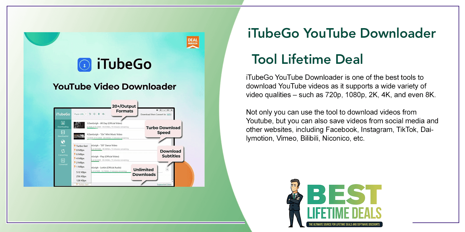 iTubeGo YouTube Downloader Tool Lifetime Deal Featured Image