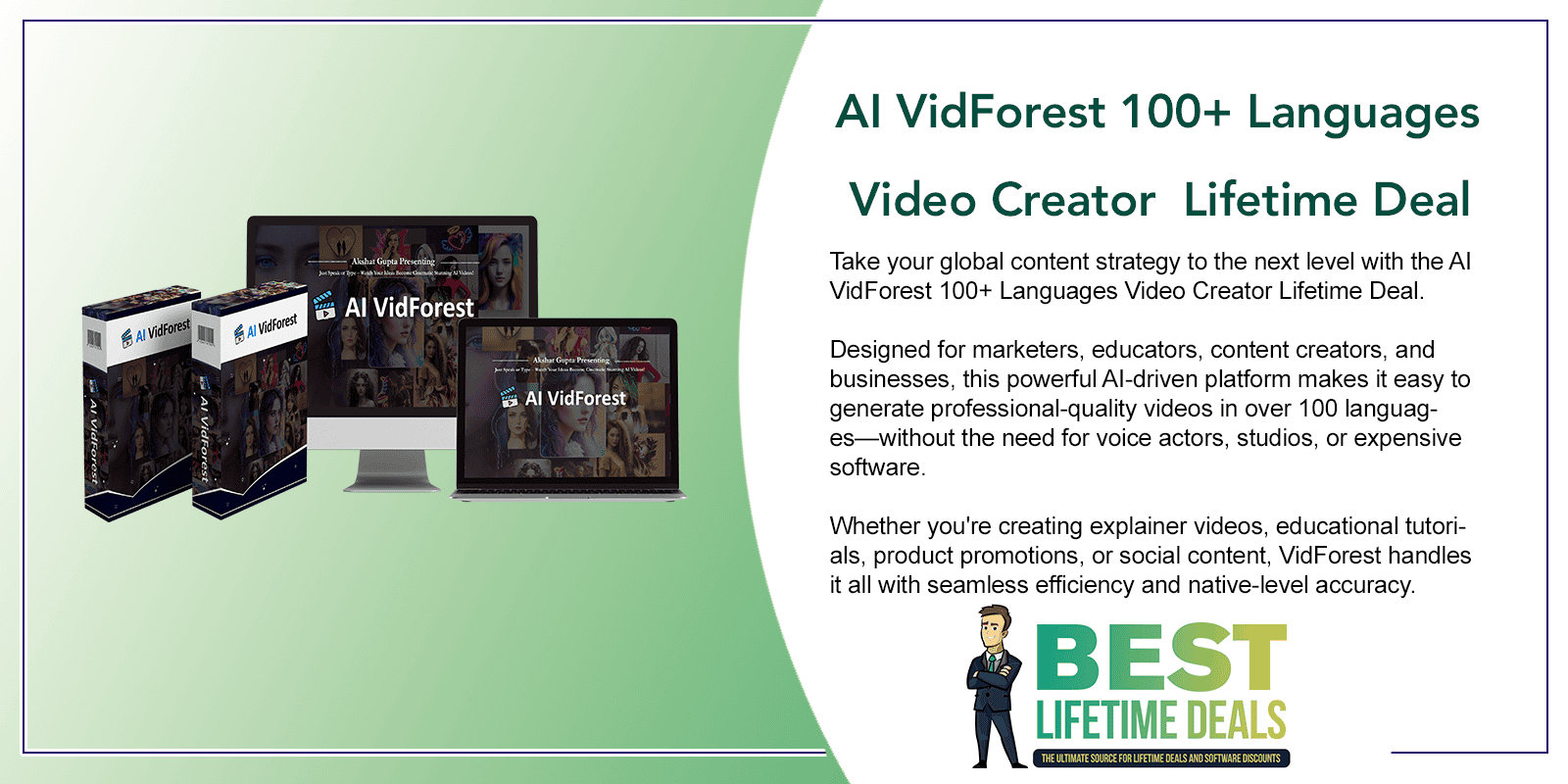 AI VidForest 100+ Languages Video Creator  Lifetime Deal Featured Image
