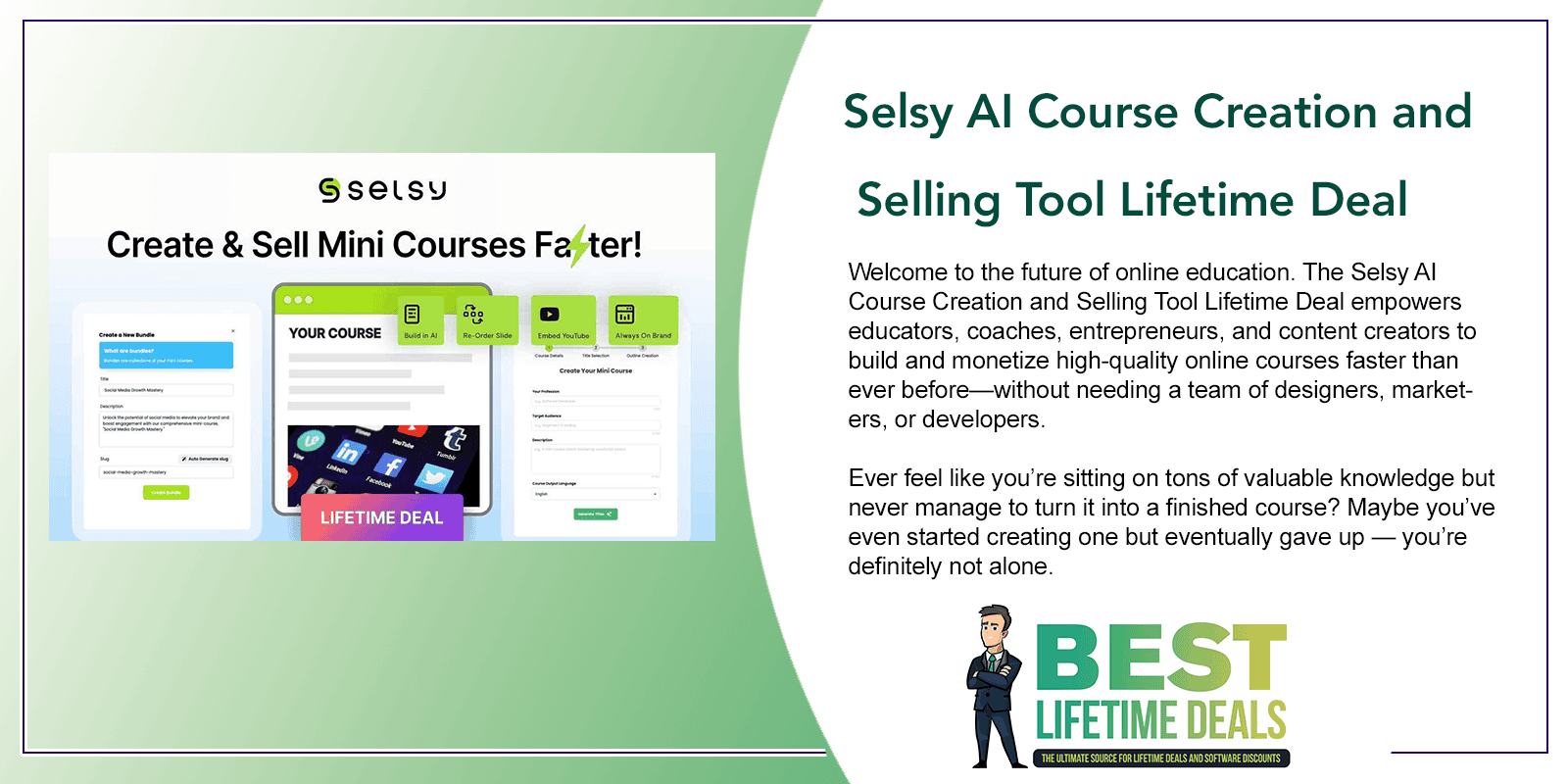 Selsy AI Course Creation and Selling Tool Featured Image