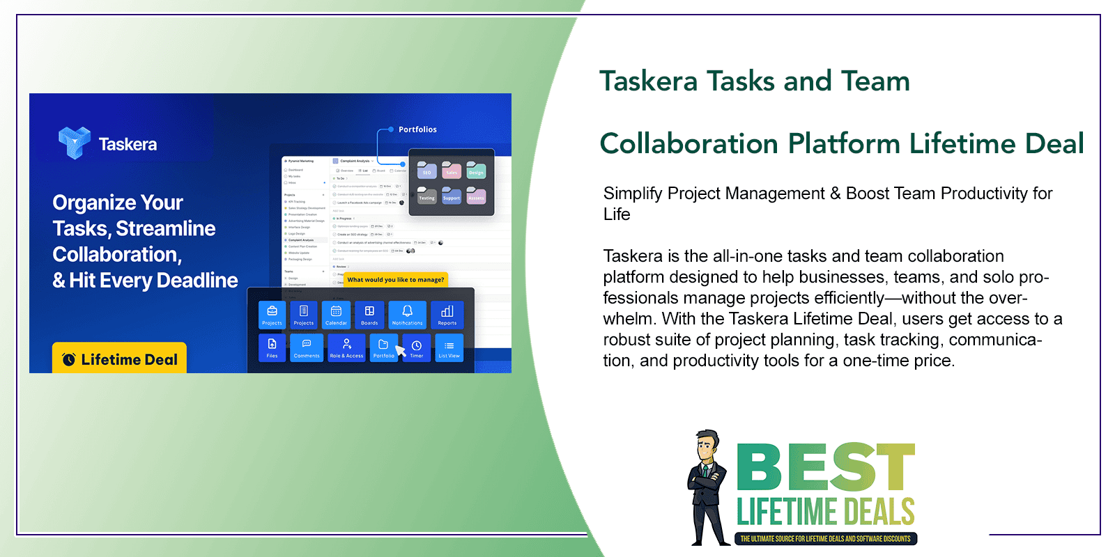 Taskera Tasks and Team Collaboration Platform Lifetime Deal Featured Image