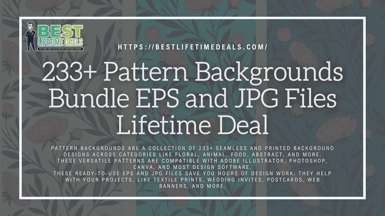 233+ Pattern Backgrounds Bundle EPS and JPG Files Lifetime Deal