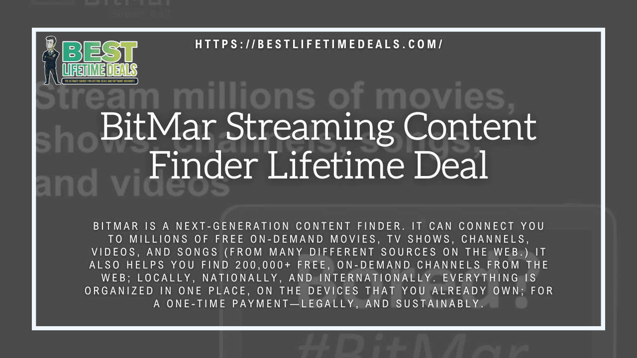 BitMar Streaming Content Finder Lifetime Deal